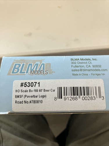 BLMA Modelos 53071 BNSF Power Bar 780810 60' Bx-166 lata de cerveza vagón | Condition: Used