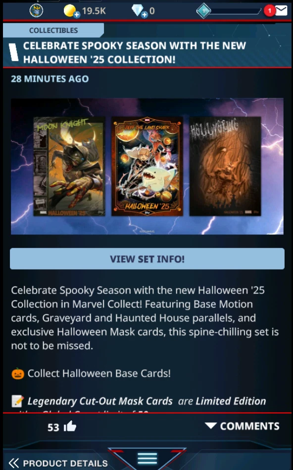 HALLOWEEN 25 BASE TIER 8 75 DIGITAL CARDS - TOPPS MARVEL COLLECT - Image 3 of 4