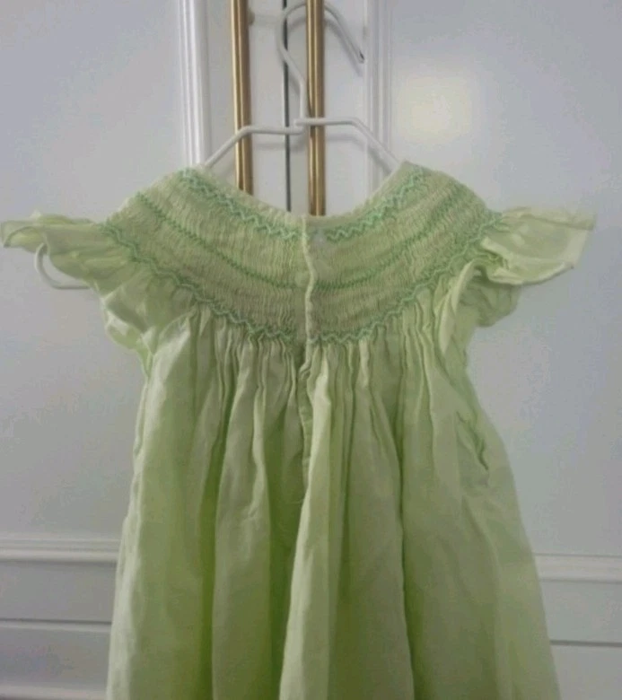 Vestido Petit Ami Vintage Verde Niñas Talla 3T Foto 4 de 4