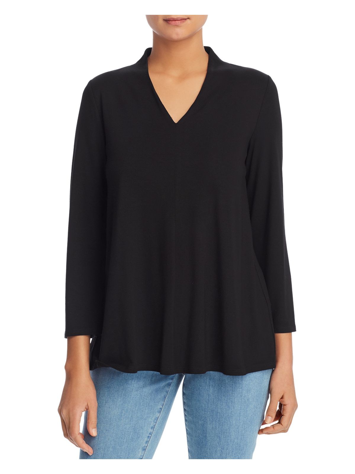 Black Long Sleeve V-Neck Top for Women - Size XS by Eight Eight Eight