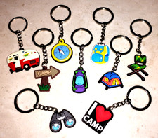 Love Camping Keychain - Novelty Rubber Pendant with metal Key Chain Buy3 - 1Free