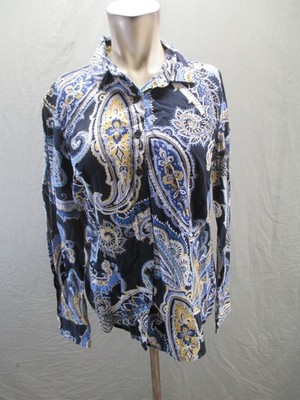 Unbranded Size M Womens Multicolor 100% Cotton Long Sleeve Button Up Shirt 174