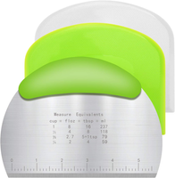 Teigkarte Set, Silikon 3 StüCk Teigspachtel, Edelstahl Teigschneider, Backen Tei