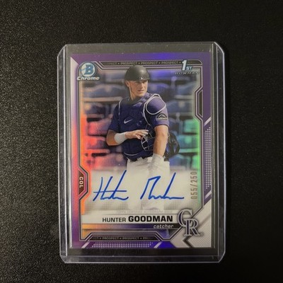 2021 Bowman Draft #CDA-HG Hunter Goodman Purple Refractor 1st Auto /250