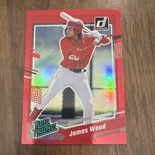 2023 Panini Donruss Rated Prospect James Wood #80 Holo Red /2023 Washington