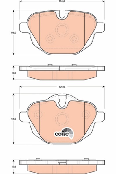 Bremsbelagsatz Scheibenbremse Cotec Trw GDB1840 FüR Bmw X3 X4 F26 F25 F10 F11 Z4-image