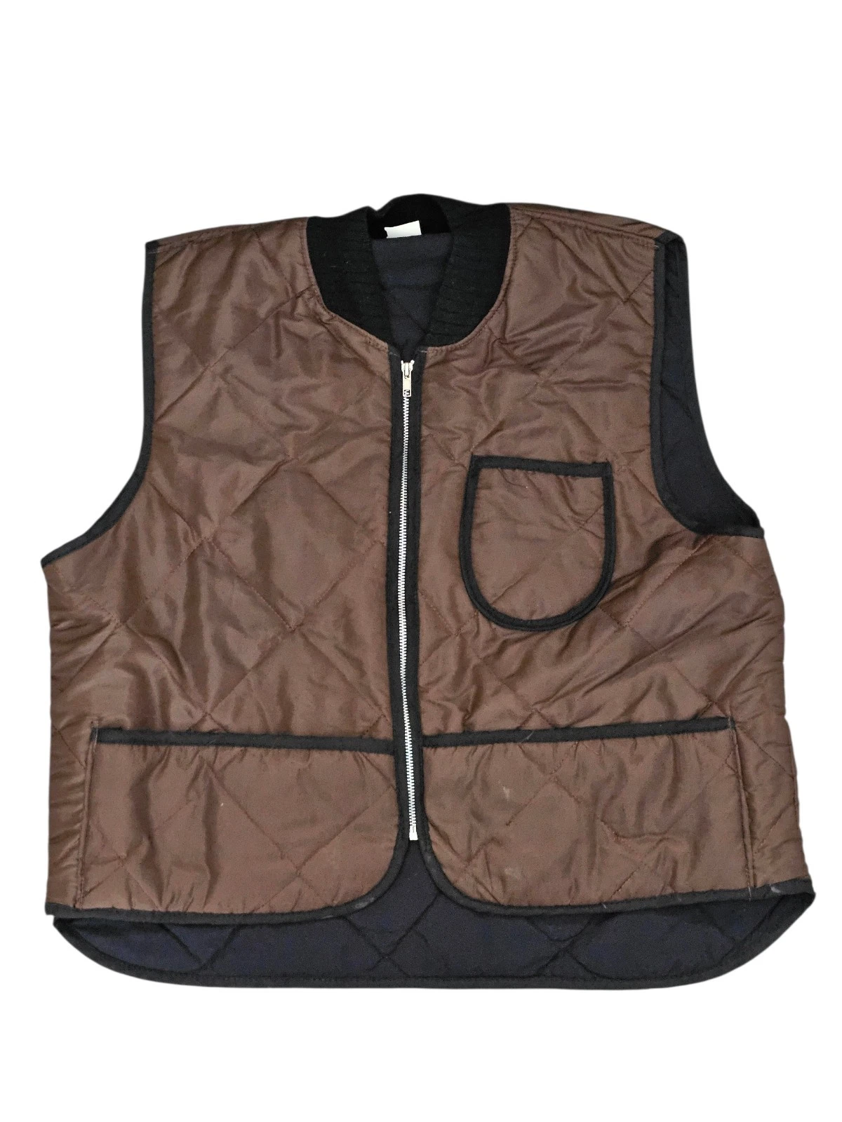 Vintage 80s Wear Guard Quilted Work Vest, Brown Insulated Vest, Size Large