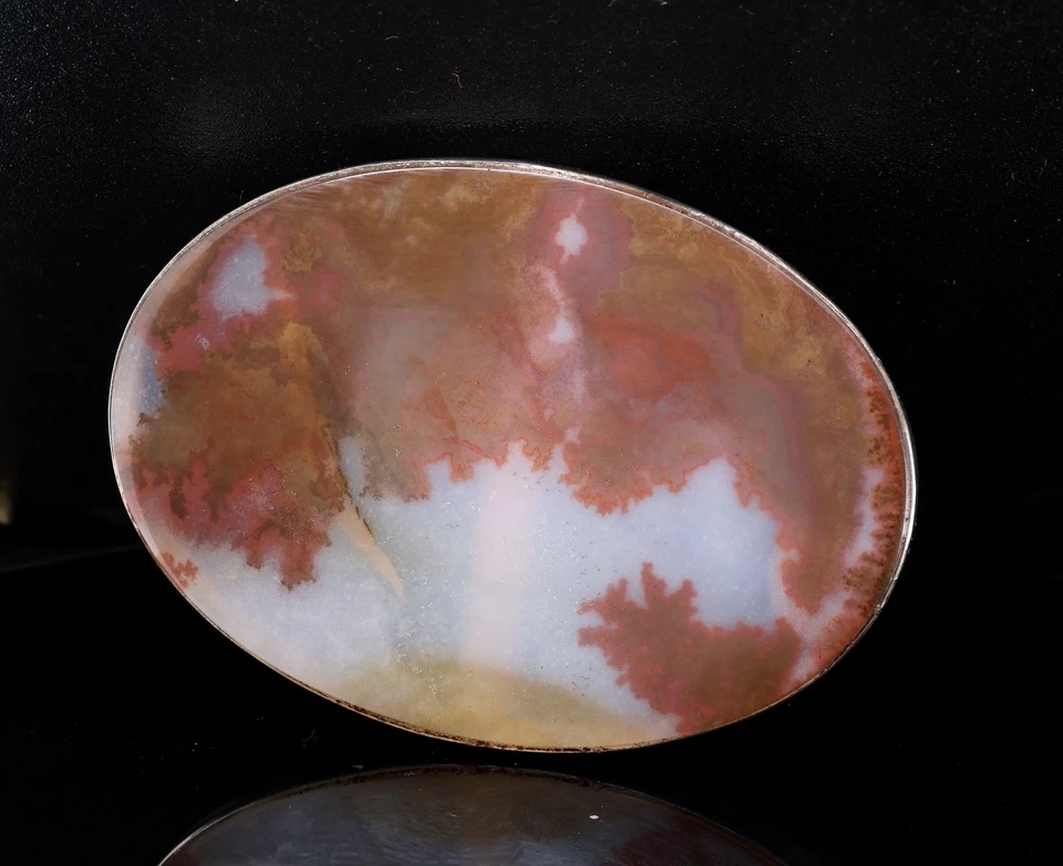 Handmade Large Chalcedony Agate Sterling Silver Oval Ring 60mm long Size R  - image 4 of 4