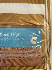 Knee High 435 Seamless Nylon Stockings 10 1/2 Medium, Beigetone NOS - ONE PAIR