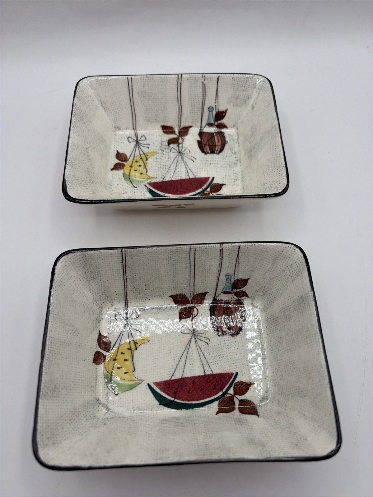 2 Vintage Mid-Century Royal Sealy Jamaica Nut, Charcuterie, Candy Dish ~ Japan