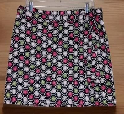 EP Pro - Navy Geometric & Daisy Print Pull On Golf Skort - Women's Size 12