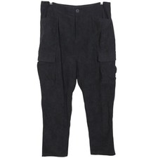 Halara Dark Gray High Waist Straight Leg Cargo Corduroy Ankle Pants Size Large