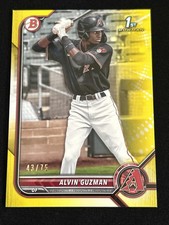 2022 Bowman - Prospects Alvin Guzman #BP-18 Yellow Border /75 (RC)