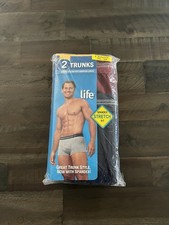 New Vintage Jockey Life Men  s 2 Pack Trunks Briefs Underwear Large