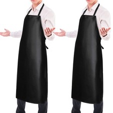 2 Pack Waterproof Rubber Vinyl Apron 40 Inch Chef Aprons for Men Heavy Duty C...