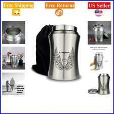 Large Silver Angel Wings Urn for Adults Up to 220 lbs with Velvet Bag