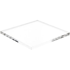 Plymor Clear Acrylic Square Standard-Edge Display Base, 4" W x 4" D x 0.25" H
