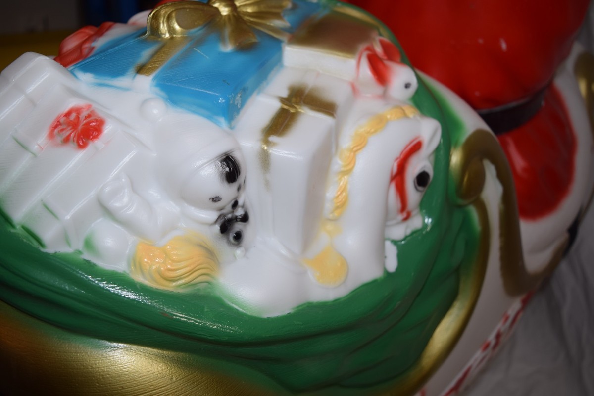 Vintage Santa Sleigh Presents Blow Mold From General Foam