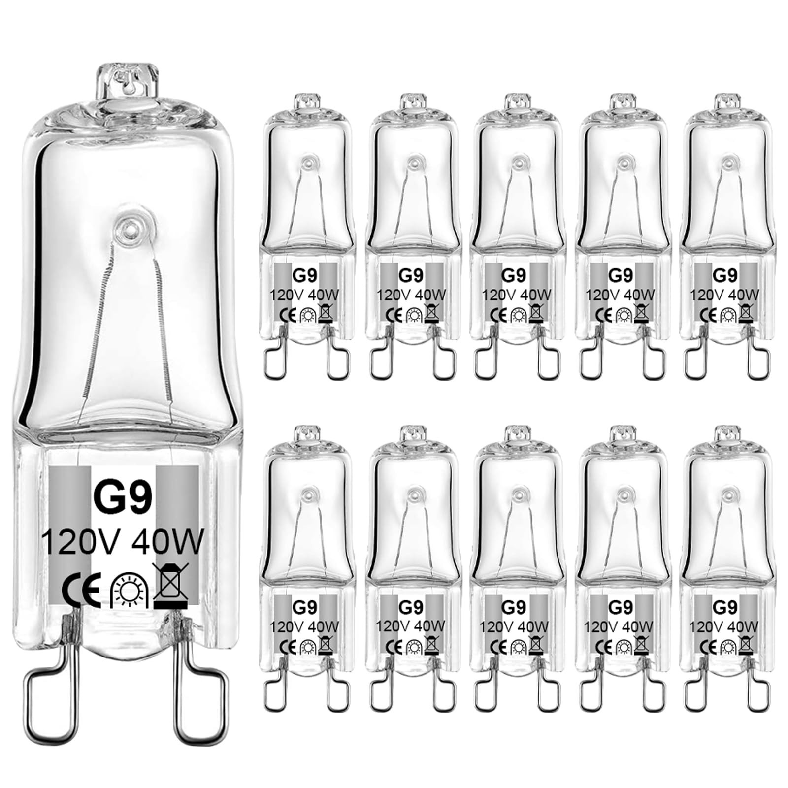 G9 Halogen Bulb 40 Watt 120 Volt Dimmable T4 JCD Type Bi-Pin Base for Chandel...