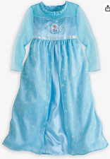 Disney Store Frozen Elsa Deluxe Nightgown Size 4 7/8 10 New