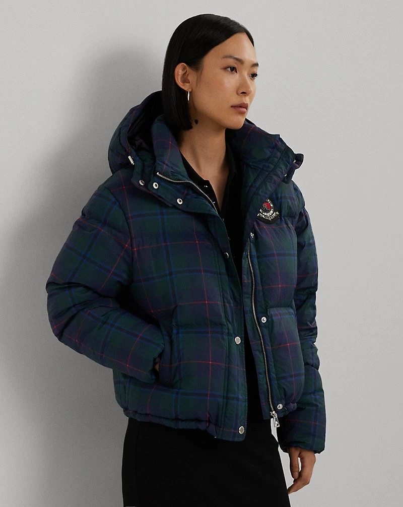 Lauren Ralph Lauren Plaid Beaded-Crest Down Coat | Green Multi Size M | RRP £499
Opens in a new wind