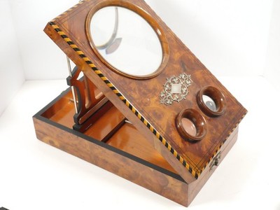 Victorian Wood Cabinet Table Stereoview Card Viewer Magnifier Graphoscope 3D