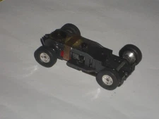 VINTAGE AURORA TJET SOLID RIVET SLIMLINE CHASSIS RUNS GREAT RARE HO SLOT CAR