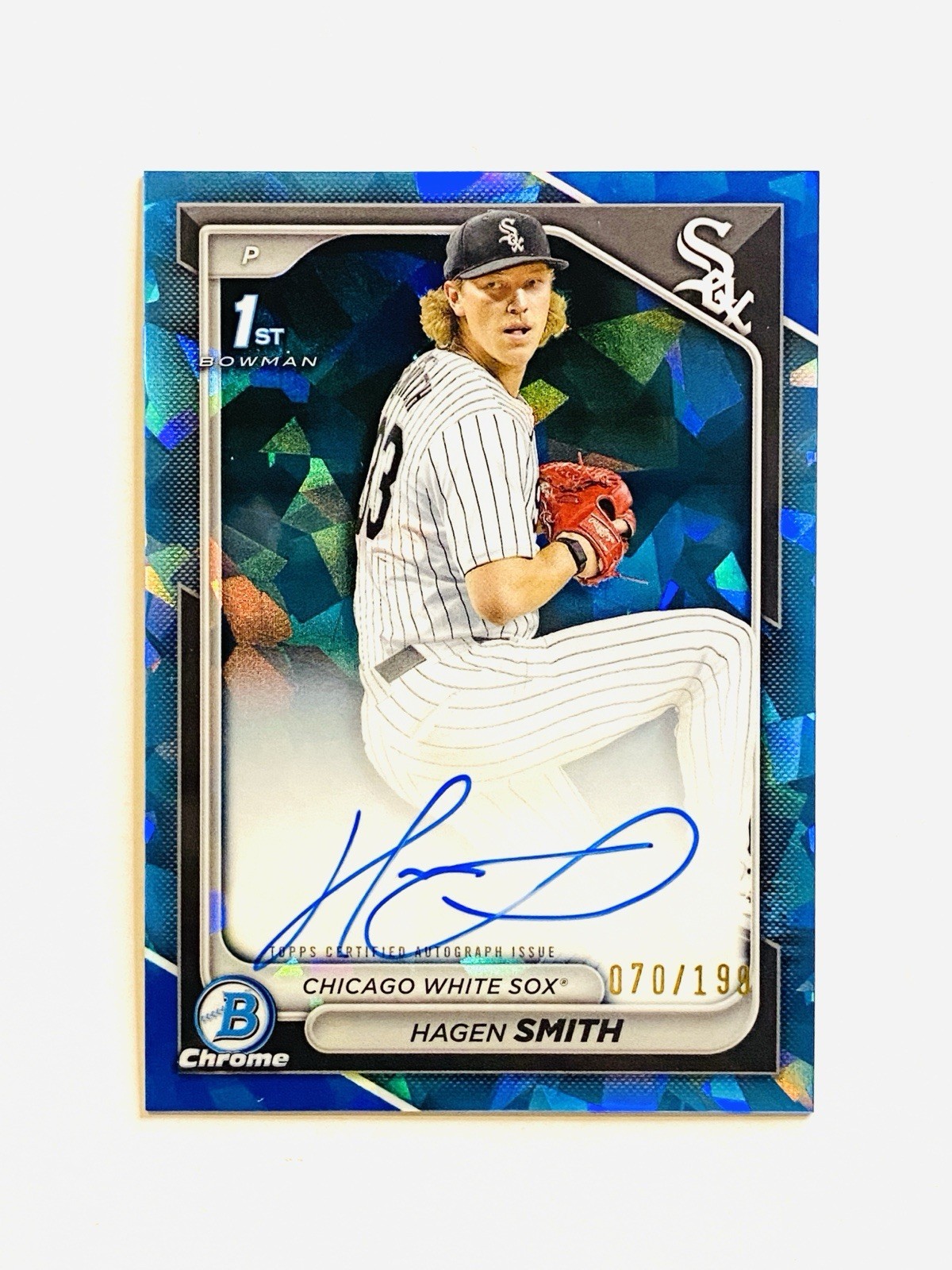 HAGEN SMITH 2024 Bowman Chrome Draft Sapphire 1st RC Autograph Auto 70/199