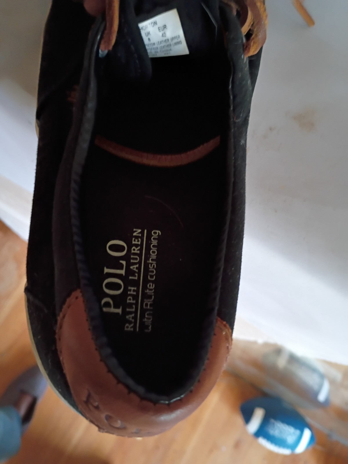 Polo Ralph Lauren Thornton Uomo Nero Tela Sneakers Carne Pony Preppy Barca...