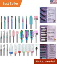 30Pcs Nail Drill Bits Set: 3/32 Inch Carbide Cuticle Ceramic Nail Bits for Na...