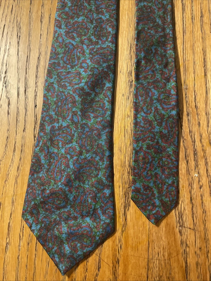 Винтажный галстук EUC Jordan Marsh Company шелк пейсли сделано в США - Изображение 4 из 4