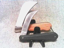 2 Hawkbill Utility Knives Hardwood Lockback, 4" & Black Electrician, 3-1/2" NEW