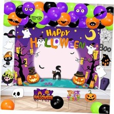 Happy Halloween Backdrop Party Decorations Photo Booth Props