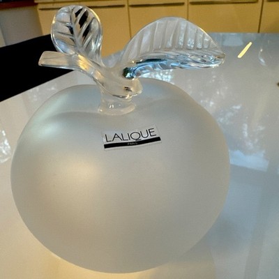 Stunning Lalique Nina Ricci GRANDE POMME Crystal 5.75'' Apple Perfume Bottle