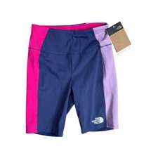 The North Face Girls Bike Shorts Colorblock Activewear Purple Pink Size M 10 NEW