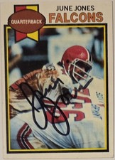 1979 TOPPS June Jones Auto Card #512 RC Atlanta Falcons Vintage Football Signed 