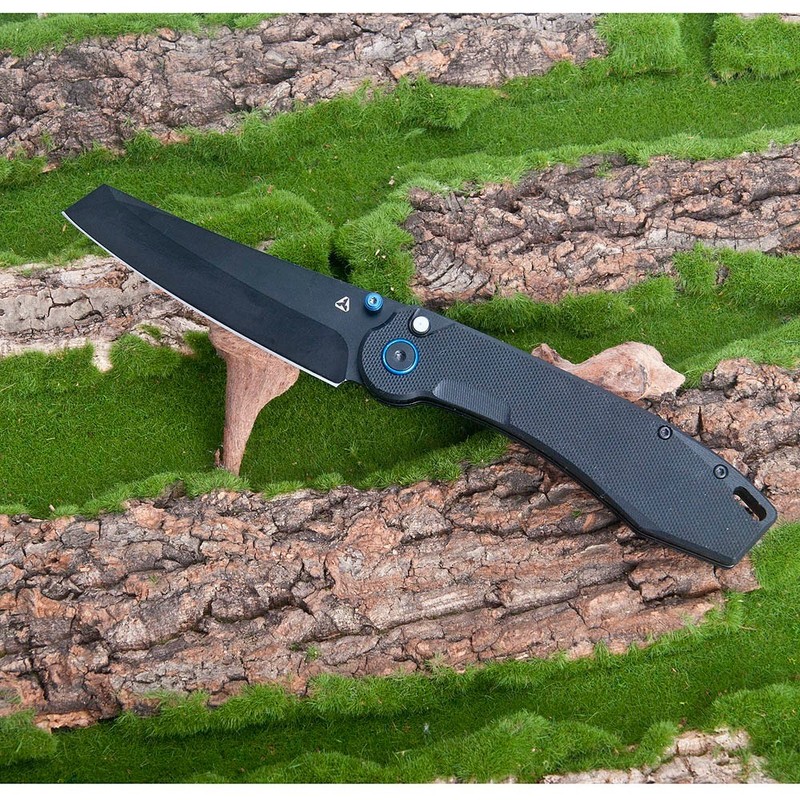 Pocket Knife, D2 Steel Blade, Black G10 Handle, EDC Knife for Hunting Camping