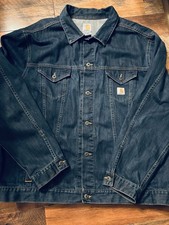 Carhartt 3XL Tall men s blue denim jacket workwear J291 ABL