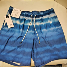 Men's Goodfellow  Co Blue Ombre Swim Trunks SZ M NWT 7" Inseam Stretch