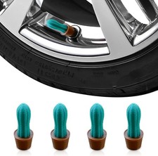 Cactus Tire Valve Stem Caps – Funny Car Accessories, Universal Fit, Set of 4 (Lo