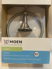 NEW Moen Sage Brushed Nickel Finish Towel Ring DN6886BN