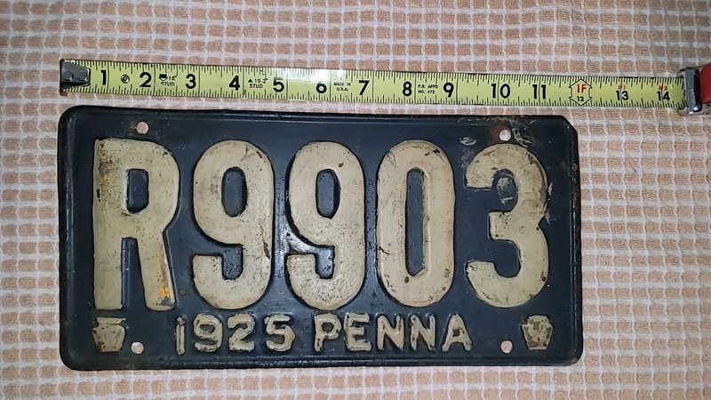 1925 Pennsylvania License Plate Tag Vintage 