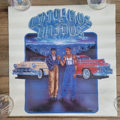 Rare Vintage 1981 Lowrider Chicanos Unidos Original Poster 18''×19'' Homies Cars
