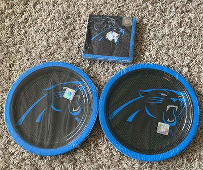 NEW Carolina Panthers Football Party/Tailgating 2 Packs of 8 Plates & 16 Napkins