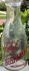 Bushman TRPQ round pyro milk bottle Milledgeville ILL. Carroll County Illinois — photo 2