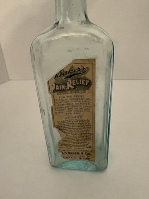 DR.BAKER'S PAIN PANACEA CRUDE HINGE MOLD SAMPLE BOTTLE DUG IN 1860s KEOKUK, IOWA