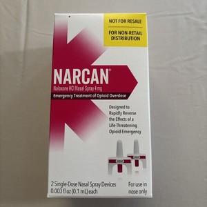 Narcan Naloxone HCI Nasal Spray 4MG 2 Single-Dose Spray Devices NEW IN BOX