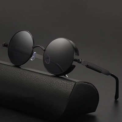 Retro Round Polarized Sunglasses Men Women Vintage Gothic Steampunk Glasses