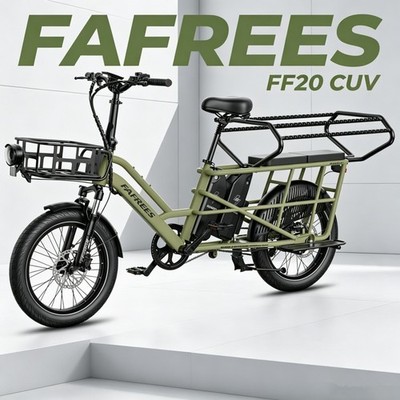 FAFREES 20 Zoll Cargo Bike Longtail E-Lastenrad 24AH 250W Elektrofahrrad e-Bike