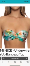 NWT luli fama  Miami Nice bandeau bikini top size XS swimwear